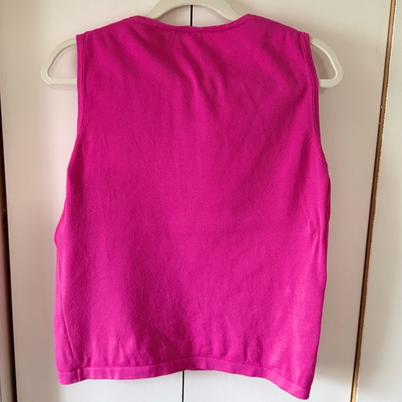 Lilly Pulitzer White Label Pink Sleeveless Tank Top 100% Cotton Size Large - Picture 4 of 4